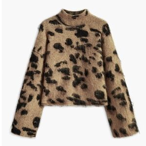 H&M Edition Brown & Black Fuzzy Knit Sweater